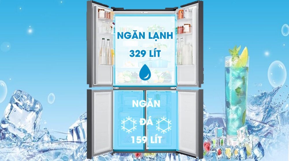 tủ lạnh samsung inverter 488 lít rf48a4000b4/sv - phù hợp cho gia đình trên 5 người