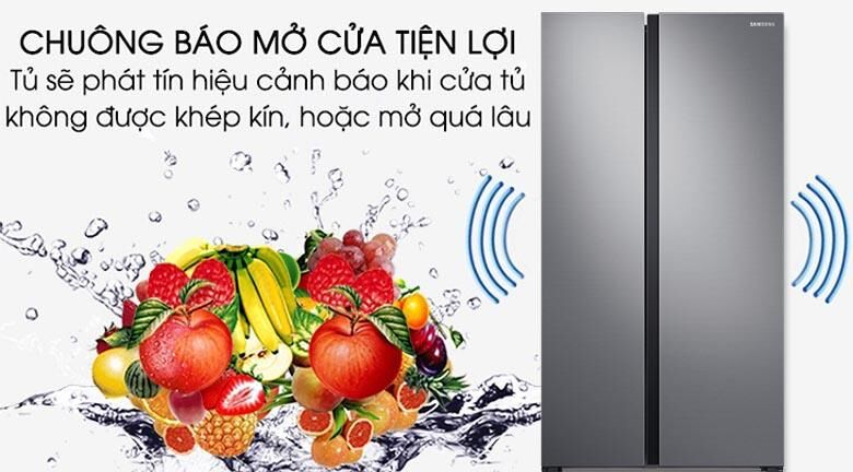 tủ lạnh side by side 680l samsung rs62r5001m9/sv digital inverter