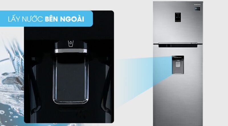 ngăn chứa lấy nước bên ngoài - tủ lạnh samsung inverter 360 lít rt35k5982s8/sv