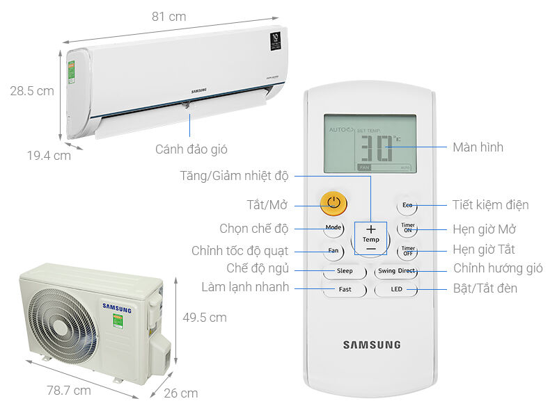 máy lạnh samsung inverter 1 hp ar09tyhqasinsv