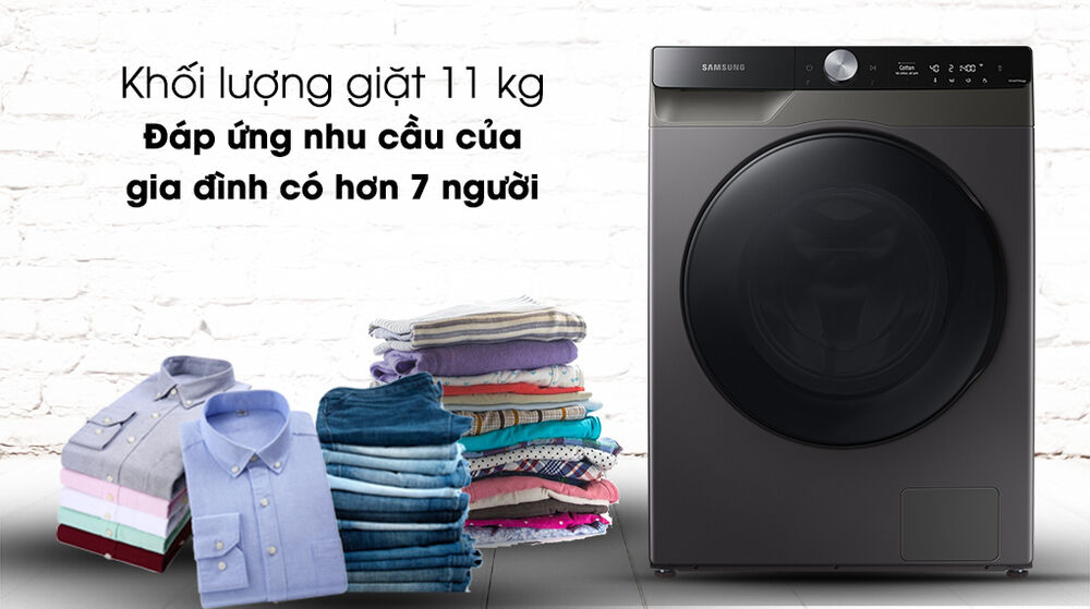 máy giặt sấy samsung 11kg wd11t734dbx/sv - khối lượng