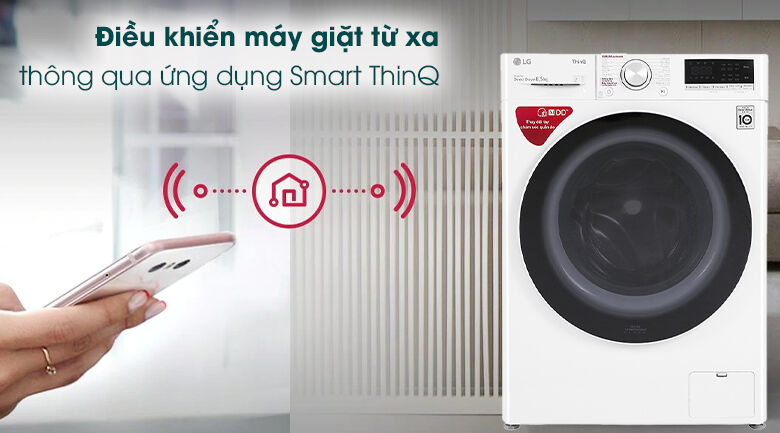 máy giặt lg inverter 8.5 kg fv1408s4w - smart thinq