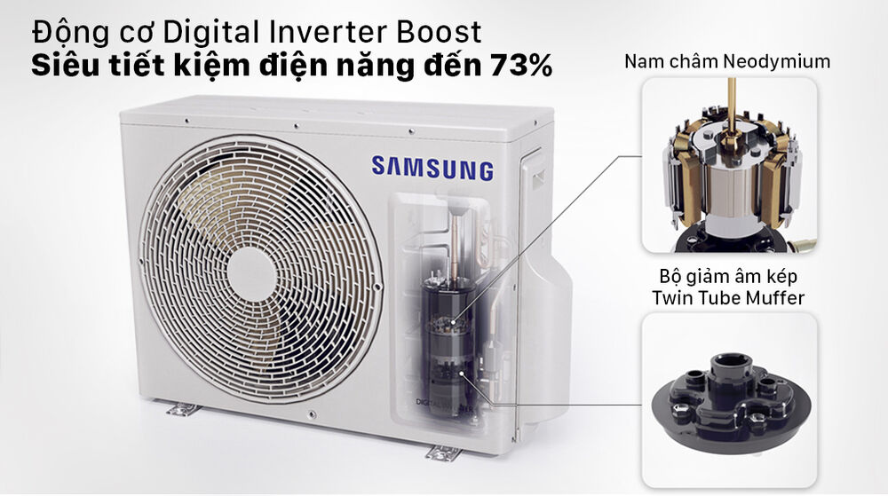máy lạnh samsung ar13tyhycwknsv - siêu tiết kiệm điện đến 73% nhờ công nghệ inverter