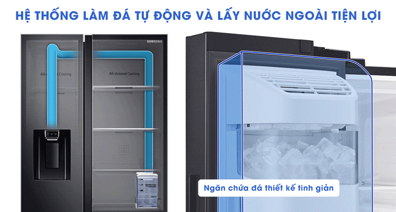 lấy đá ngoài và hệ thống làm đá