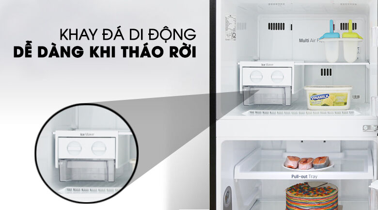 tủ lạnh lg inverter 315 lít gn-d315bl mẫu 2019 - hộp đá di động, dễ dàng tháo rời di chuyển