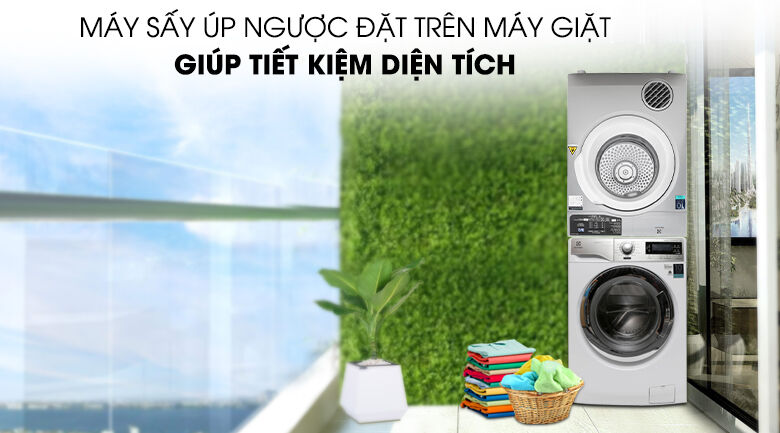 Chồng ngược máy sấy Electrolux 8 Kg EDV805JQSA với máy giặt chồng ngược máy sấy electrolux 8 kg edv805jqsa với máy giặt
