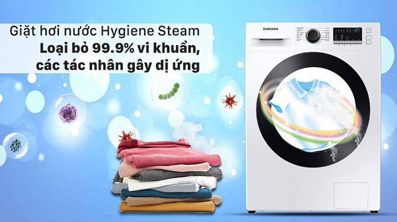 công nghệ hygiene steam-máy giặt samsung inverter 9.5 kg ww95t4040ce/sv lồng ngang