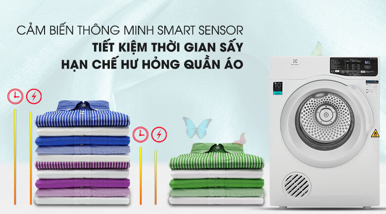 công nghệ smart sensor - máy sấy electrolux 8 kg edv805jqwa