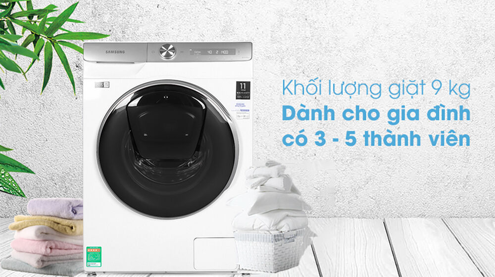 máy giặt samsung inmverter 9 kg ww90tp54dsh/sv - khoi luong giat
