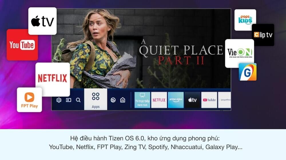 smart tivi qled 4k 50 inch samsung qa50q65a - hệ điều hành tizen os 6.0