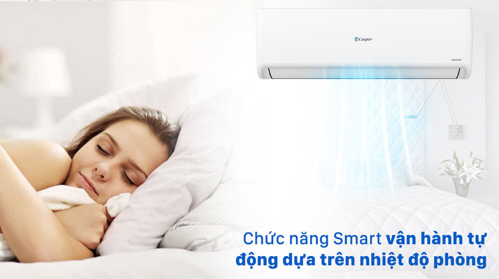 máy lạnh casper inverter 1 hp tích hợp chức năng smart thông minh tự vận hành