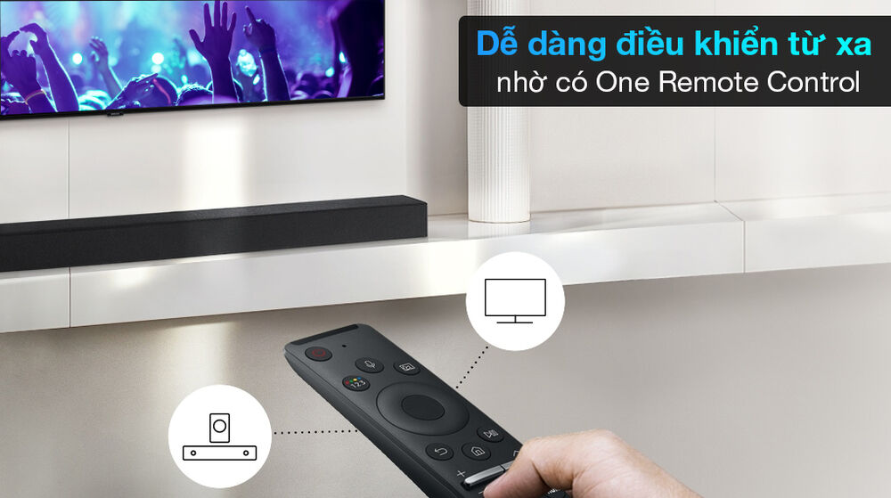 loa thanh samsung hw-t420 - điều khiển loa từ xa dễ dàng với one remote control