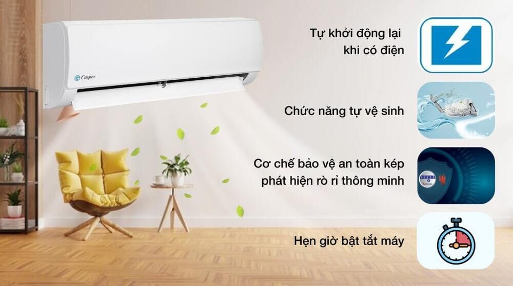 máy lạnh casper 1.5 hp kc-12fc32 - đa dạng tiện ích