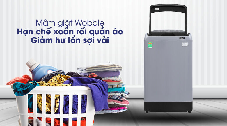 máy giặt samsung inverter 12 kg wa12t5360by/sv - mâm giặt wobble