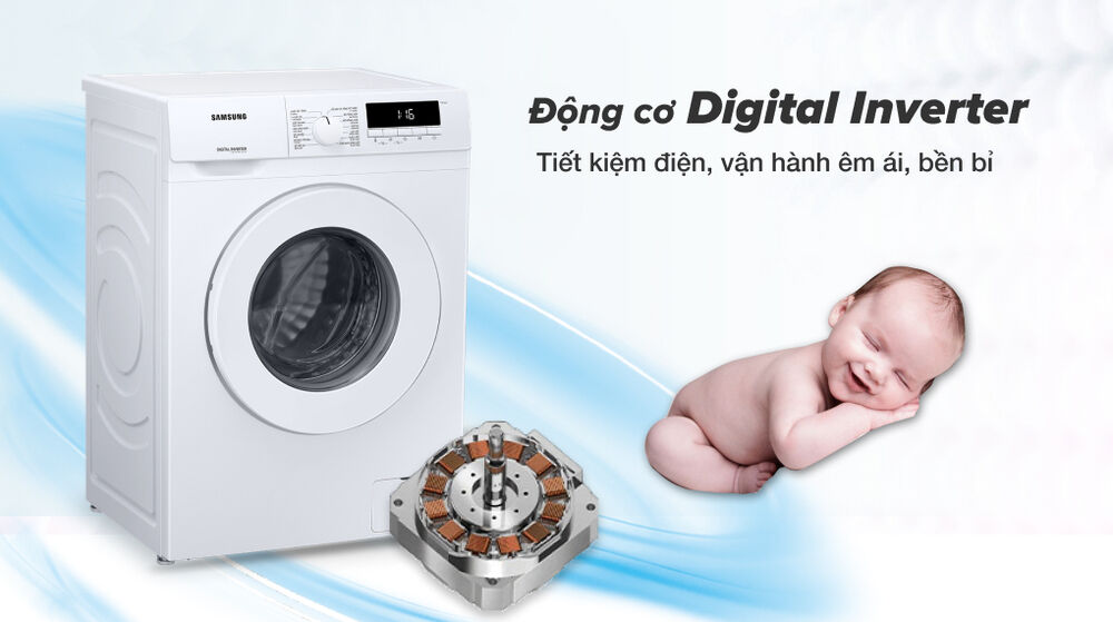 Máy giặt Samsung Inverter 8kg WW80T3020WW/SV - Động cơ Digital Inverter máy giặt samsung inverter 8kg ww80t3020ww/sv - động cơ digital inverter