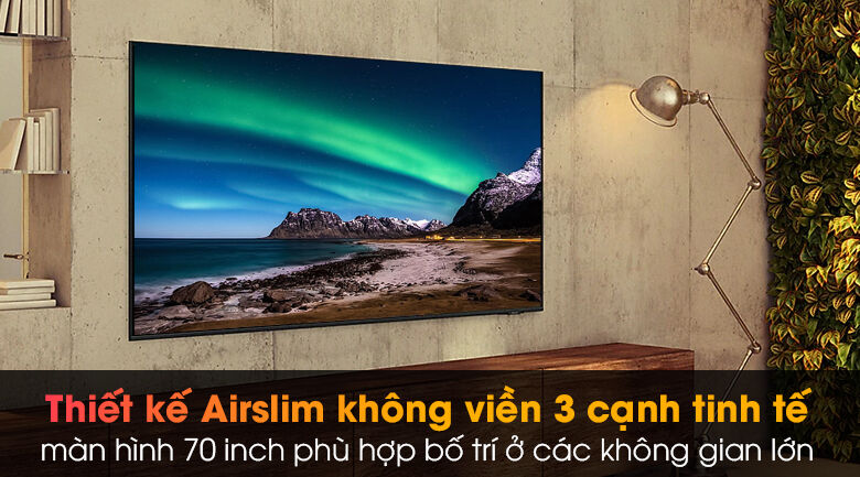 smart tivi samsung 4k 70 inch ua70au8100 - trải nghiệm xem hoàn hảo với màn hình 70 inch không viền 3 cạnh