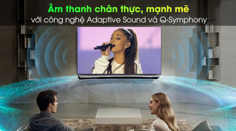 smart tivi samsung 4k 70 inch ua70au8100 - âm thanh chân thực, hoàn hảo với adaptive sound và q-symphony
