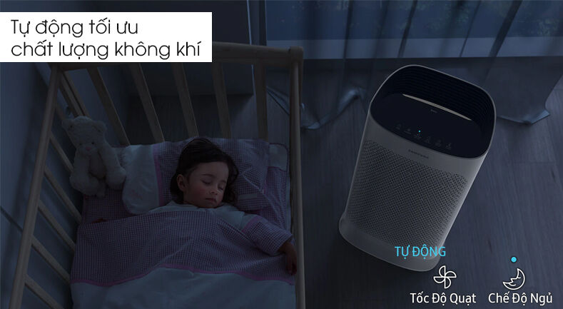 chế độ tự động giúp tối ưu chất lượng không khí - máy lọc không khí samsung ax60r5080wd/sv