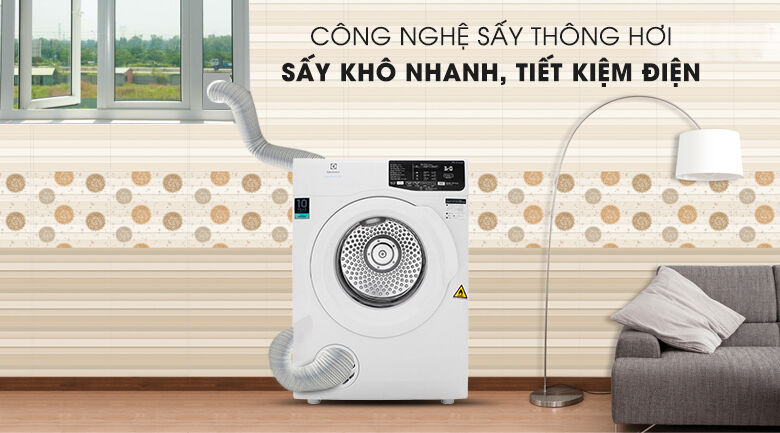 công nghệ sấy thông hơi - máy sấy electrolux 7 kg edv705hqwa