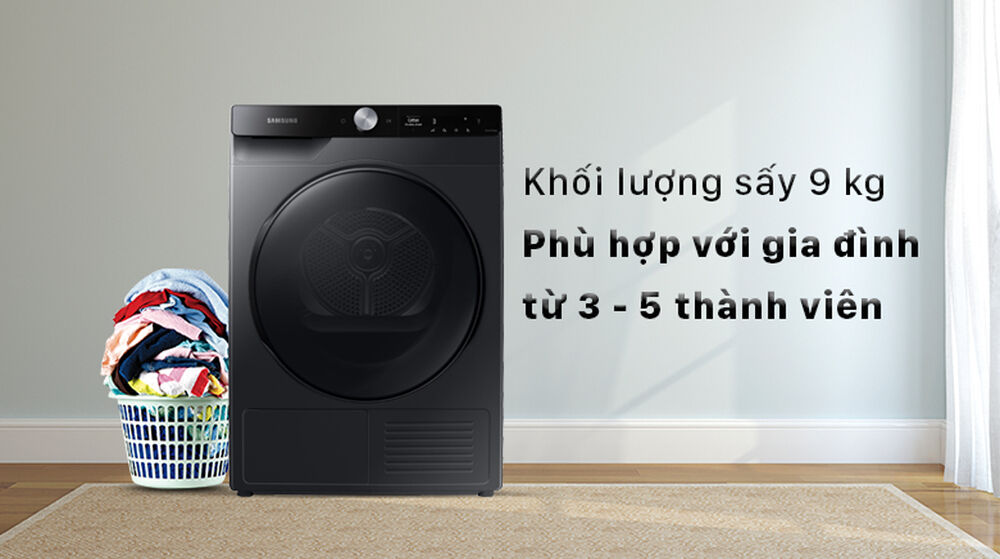 máy sấy samsung inverter 9 kg dv90t7240bb/sv - thiết kế sang trọng, hiện đại