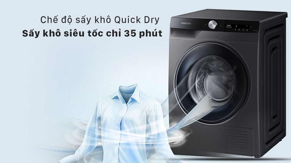 máy sấy samsung inverter 9 kg dv90t7240bb/sv - sấy nhanh siêu tốc với quickdry