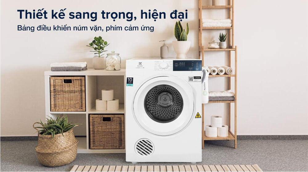 máy sấy thông hơi electrolux 7.5 kg edv754h3wb - thiết kế hiện đại