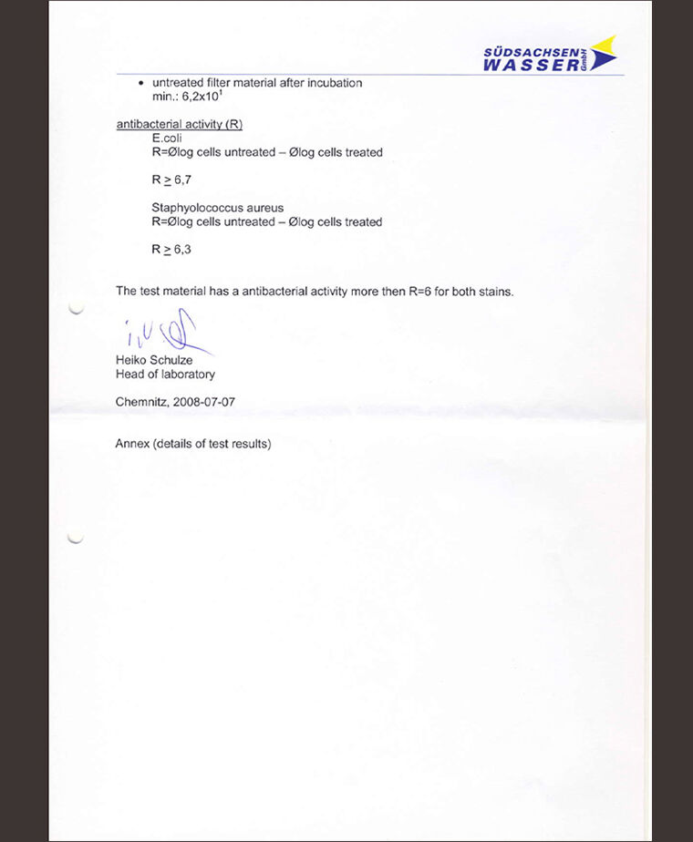 chứng nhận blue ag+ của panasonic