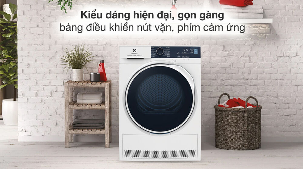 Máy sấy bơm nhiệt Electrolux 8 kg EDH804H5WB - Tổng quan thiết kế máy sấy bơm nhiệt electrolux 8 kg edh804h5wb - tổng quan thiết kế