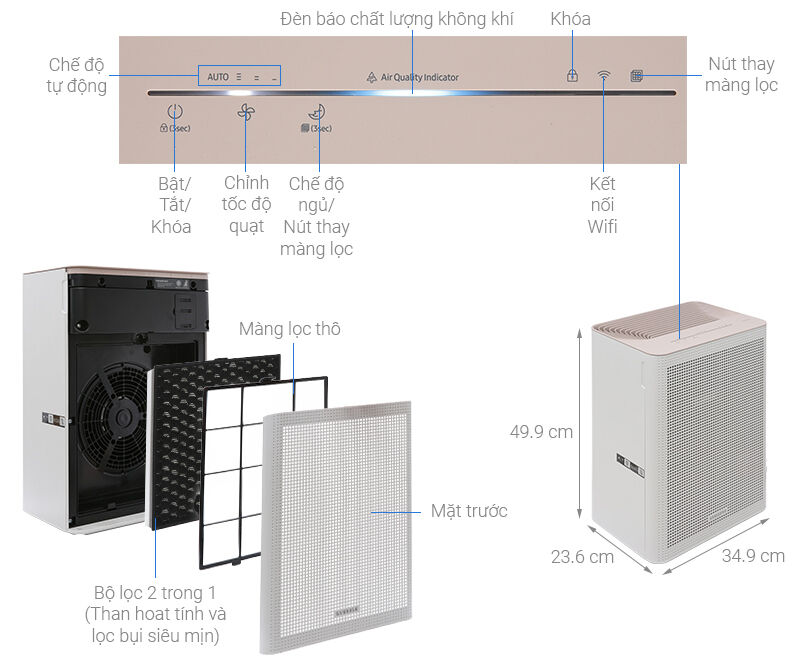 máy lọc không khí samsung ax32bg3100gbsv 41w