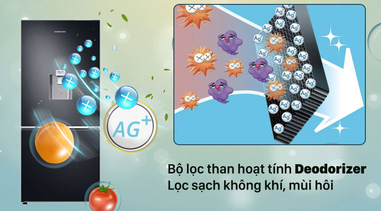 tủ lạnh samsung inverter rb27n4190bu/sv - lọc sạch không khí, mùi hôi