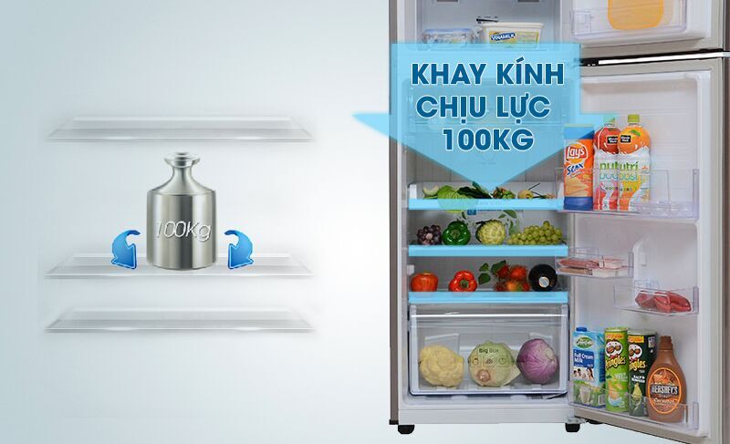 khay kính của tủ lạnh samsung rt22farbdsa có thể chịu được lực lớn