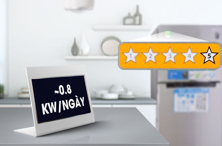 mỗi ngày, chiếc tủ lạnh này chỉ hao phí khoảng 0.8 kw điện