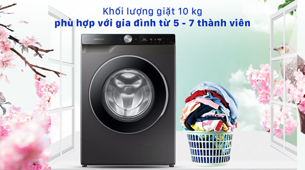 máy giặt samsung ai inverter 10 kg ww10t634dlx/sv - thiết kế tinh tế, sang trọng, hiện đại