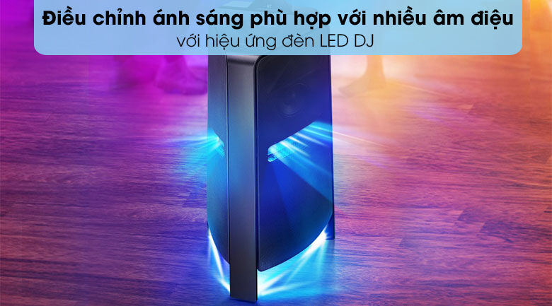 loa tháp samsung mx-t70/xv - hòa mình vào không khí bữa tiệc sôi động điều chỉnh ánh sáng đa dạng với hiệu ứng đèn led dj