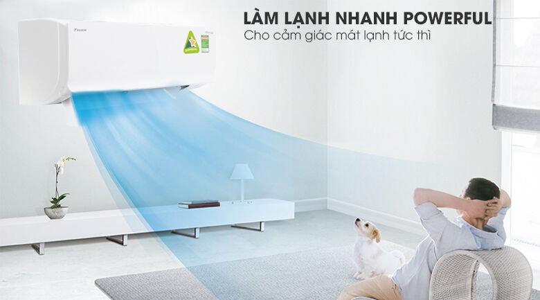 làm lạnh nhanh - máy lạnh daikin inverter 1.5 hp atkc35uavmv