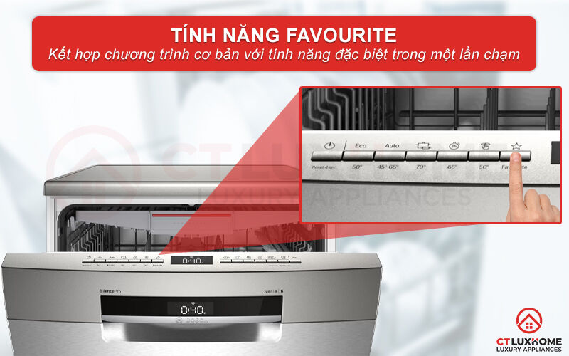 tích hợp chương trình cơ bản và tính năng đặc biệt trong một nút nhấn favourite.