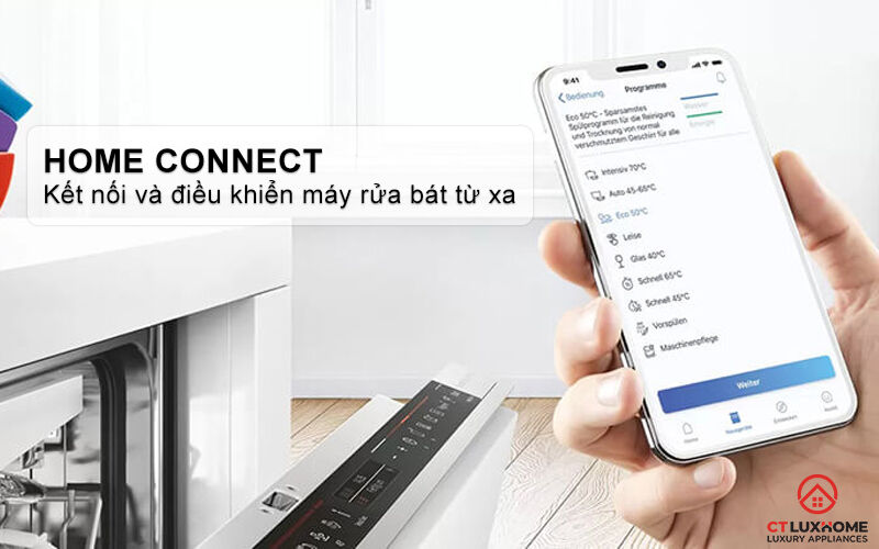 kết nối và điều khiển máy rửa chén bosch sms8yci03e từ xa thông qua home connect