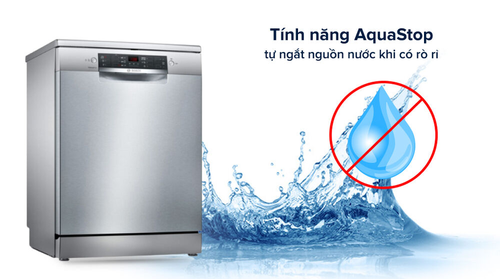 máy rửa chén bosch sms46gi01p tgb - tính năng aquastop