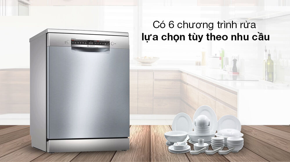 máy rửa chén độc lập bosch sms4hci48e - 6 chương trình rửa lựa chọn tùy theo các mục đích sử dụng khác nhau