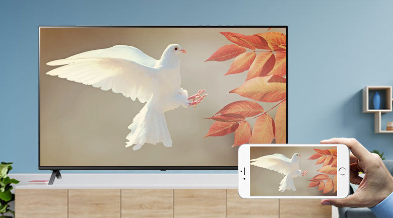 smart tivi lg 4k 43 inch 43up7550ptc - chia sẻ nội dung từ màn hình điện thoại lên tivi cùng tính năng airplay 2 (iphone) và screen mirroring (android)
