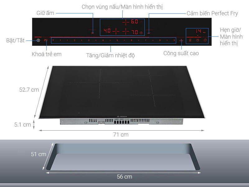 bếp từ 3 vùng nấu lắp âm bosch pid775dc1e