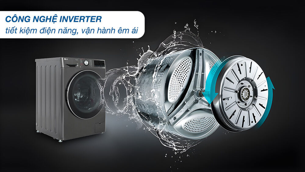 máy giặt lg inverter 10 kg fv1410s4b - công nghệ inverter