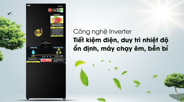 tủ lạnh panasonic inverter 377 lít nr-bx421gpkv - inverter