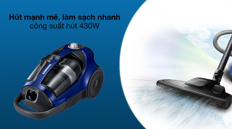 hút mạnh mẽ - máy hút bụi samsung vcc8836v36/xsv