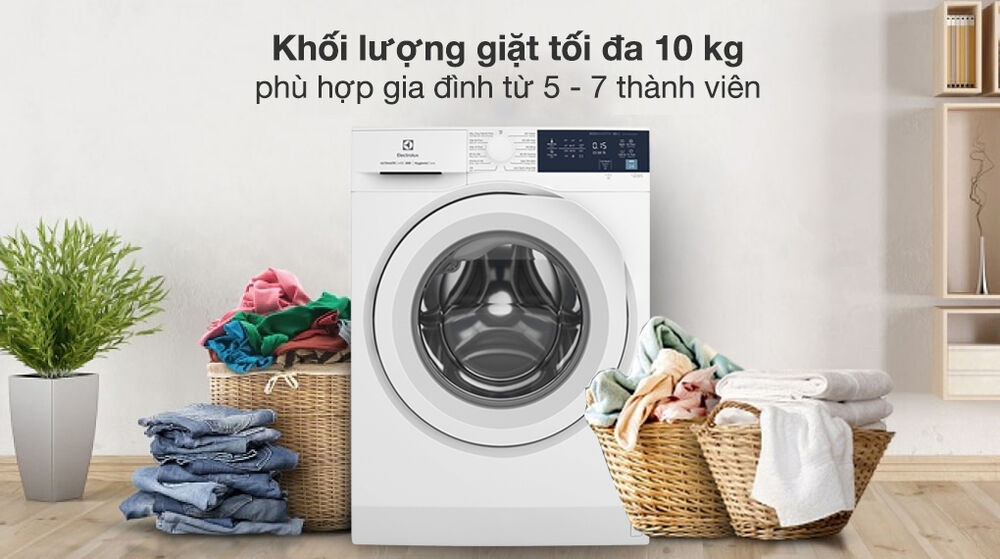 máy giặt electrolux inverter 10 kg ewf1024d3wb - khối lượng giặt và chương trình giặt