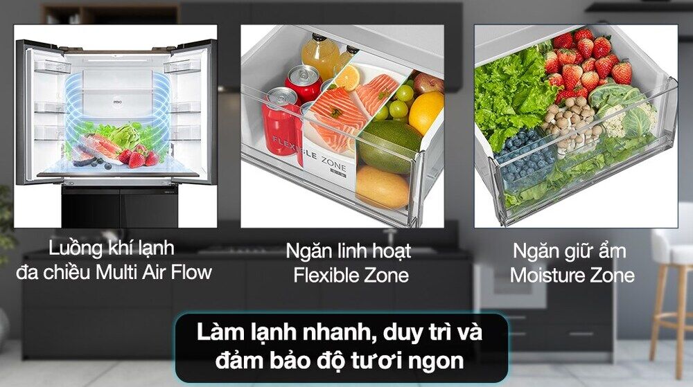 tủ lạnh toshiba inverter 474 lít multi door gr-rf611wi-pgv(22)-xk