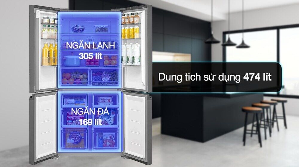 tủ lạnh toshiba inverter 474 lít multi door gr-rf611wi-pgv(22)-xk