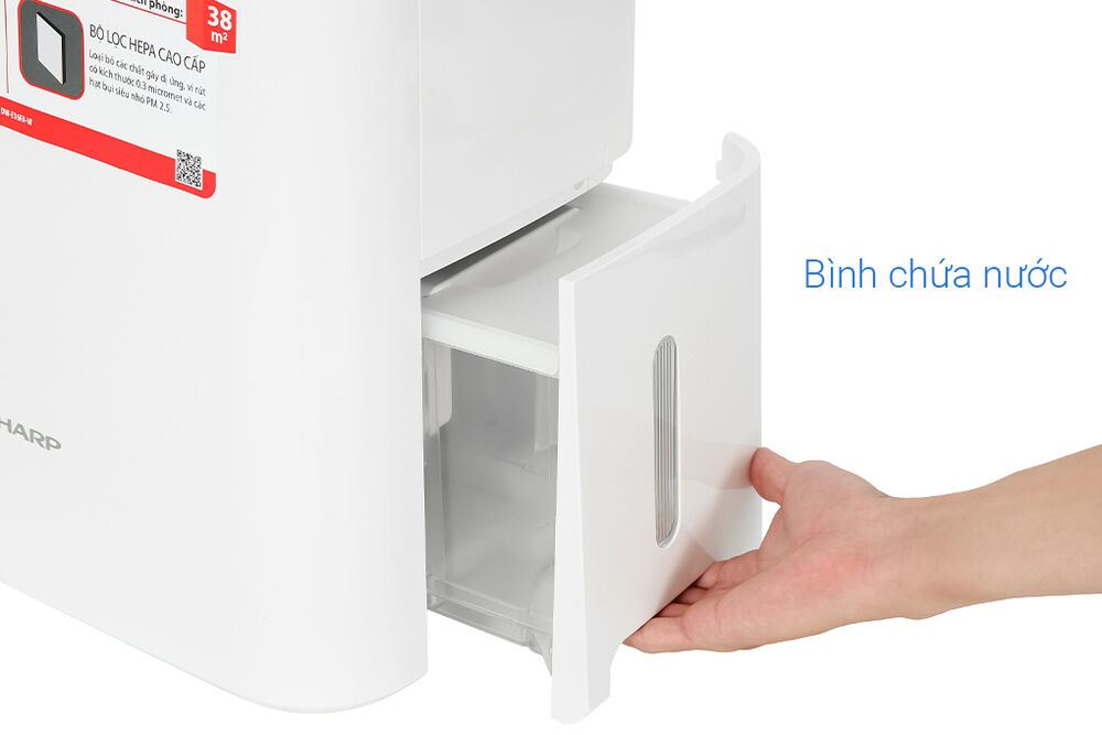 máy hút ẩm sharp dw-e16fa-w - bình nước