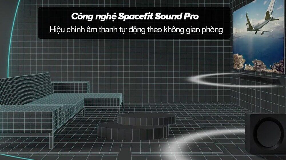 loa thanh samsung hw-q990d/xv 656w-công nghệ spacefit sound pro (ai sound) tự động hiệu chỉnh âm thanh theo không gian phòng