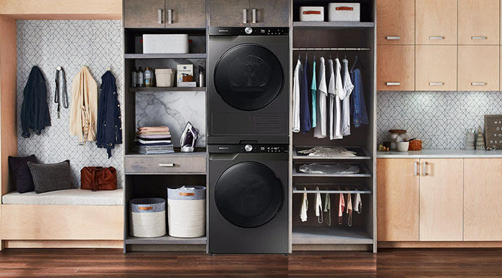 bộ kết nối máy giặt và máy sấy samsung màu đen skk-uub